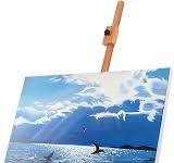 Wooden Easel for Painting,Adjustable Kids Art Easel with Artist  Drawer,Premium Beechwood Drawing Easel,Floor Painting Easel Stand for ...