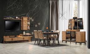 Daha dar alanlar için küçük ebatlarda veya açılım masa mekanizmasına sahip modelleri tercih edebilirsiniz. Okyanus Ceviz Yemek Odasi Inegol Mobilya Modelleri