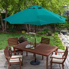 Commercial Grade 9 Ft Patio Umbrella Forest Green Sunbrella Canopy Patio Outdoor Patio Umbrellas Patio Table Umbrella