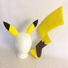 Pikachu Ears And Stand Up Tail Pikachu Cosplay Pikachu Ears Etsy Pikachu Costume Pikachu Ears Pikachu