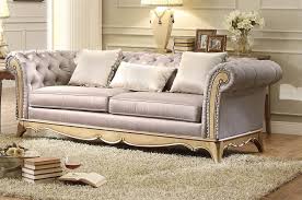 Stunning Faux Silk Upholstered Traditional Tufted Sofa Livingroom Furniture Sale Retro Sofa French Furniture Sofa Sofa Set