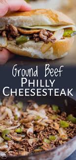 For A Twist On A Philly Cheesesteak Try This Ground Beef Version The Beef Is Cooked With Bell Peppers Beef Dinner Dinner With Ground Beef Philly Cheese Steak