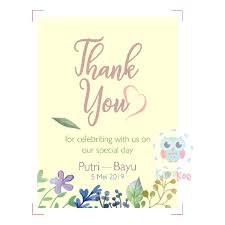 Cara editnya pun sangat simpel. Kartu Ucapan Terimakasih Souvenir Pernikahan Cute Nikah Auntum Time Shopee Indonesia
