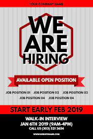Red Hiring Flyer Design Template Click To Customize Hiring Poster Flyer Design Templates Job Poster
