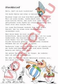 Es handelt sich dabei um den arzt dr. Arbeitsblatt Steckbrief Obelix Deutsch Texte Schreiben