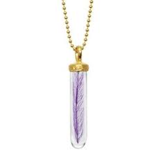 Mini Feather Necklace Purple By Catherine Weitzman Feather Necklaces Jewelry Inspiration Bottle Jewelry