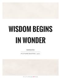 Wisdom Begins In Wonder Picture Quotes