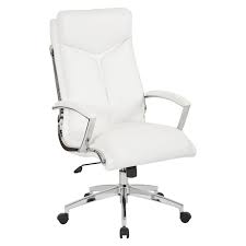 Work Smart Executive Faux Leather High Back Chair White Office Star Products Executive Office Chairs High Back Chairs Office Chair