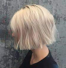 Short Same Length Blonde Bob Messy Bob Hairstyles Hair Styles Short Hair Styles