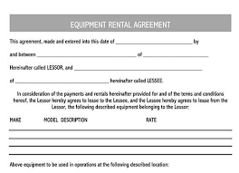 30 Free Equipment Rental Lease Agreement Forms Templates
