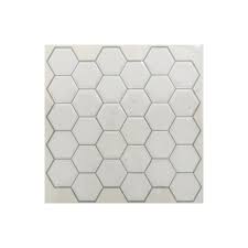 Sticktiles 10 5 In X 10 5 In White Hexagon Peel And Stick Tiles 4 Pack Til3458flt The Home Depot Stick On Tiles Peel And Stick Tile Hexagon