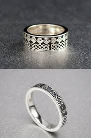 These Beautiful Matching Wedding Bands Feature The Blending Of Irish And Scottish Symbols Of Lo Celtic Wedding Rings Matching Wedding Rings Irish Wedding Rings