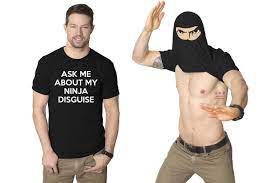 Mens Ask Me About My Ninja Disguise Flip T shirt Funny Costume Graphic  Humor Tee (Black) - XL Graphic Tees - Walmart.com