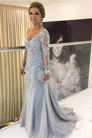 Long Sleeves V Neck Lace Mother Of The Bride Dresses 602050 Long Mothers Dress Mothers Dresses Mother Of Bride Outfits