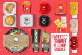Fast Food Product Psd Mockup Bundle Fast Food Different Salads Lime Lemonade