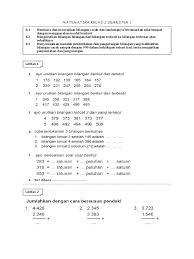Contoh soal cerita bilangan cacah kelas 2 sd. Matematika Kelas 2 Semester 1 Penjumlahan Pengurangan Perkalian