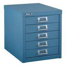 Unseen when pushed closed, it's. Bisley Blue 5 Drawer Cabinet The Container Store