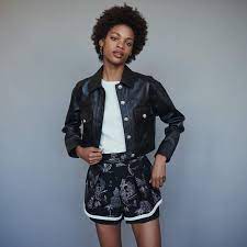 Maje Cropped Leather Jacket Cropped Leather Jacket Leather Jacket Leather Jacket Details