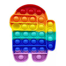 Left click to press down on a bubble. Among Us Rainbow Silicone Push Pop It Bubble Fidget Toy