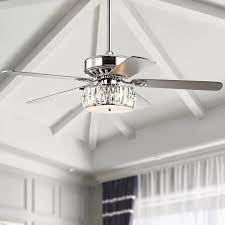 52 Chilton 5 Blade Crystal Ceiling Fan With Remote Control And Light Kit Included Ceiling Fan With Light Fan Light Led Ceiling Fan