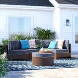 Crosson chaise lounge with cushion by brayden studio. Bermuda 5 Piece Rattan Sectional Seating Group With Cushions By Sol 72 Outdoor Newshopfurnitures