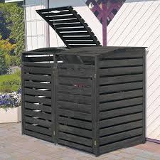 Die müllbox verfügt über aufklappbare deckel, die für einen einfachen zugang zu den mülltonnen sorgen. Mulltonnenbox Promondo