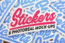 8 Sticker Logo Mock Bundle Logo Sticker Logo Mockup Sticker Design