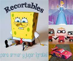 Recortables Para Armar Y Jugar Gratis Pequeocio Armar Manualidades Bob Esponja