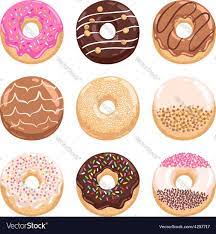 Yummy Donuts Collection Part 1 Download A Free Preview Or High Quality Adobe Illustrator Ai Eps Pdf Cute Food Drawings Donut Decorating Ideas Donut Drawing