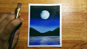 Easy Night Sky Poster Color Painting For Beginners Step By Step Tutorial Youtube