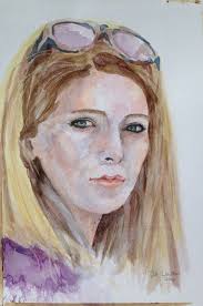 Melissa, in watercolour, with a little help from my friends