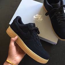 Black And White Air Force 1 Womens Air Force 07 Black Suede Nike Shoes Women Nike Shoes Roshe Sneakers