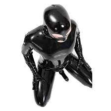 Amazon.com: BQQ Men's Sexy Vinyl Leather Lingerie Costume, Stage Catsuit Slave  Toy, Sexy Men's Chastity Straitjacket with Latex Mask (Schwarz S) :  Clothing, Shoes & Jewelry