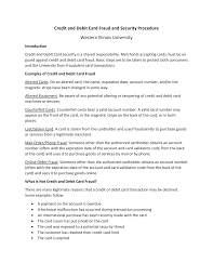 Standard form contracts are generally written to benefit the interests of the person offering the contract. Http Www Wiu Edu Business Services Creditdebitcardfraudsecurityv1 2 Pdf