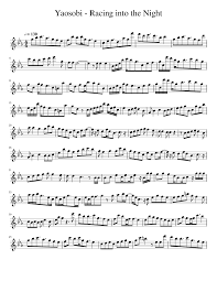 Sono hitokoto de subete ga wakatta. Yaosobi Racing Into The Night Sheet Music For Flute Solo Musescore Com