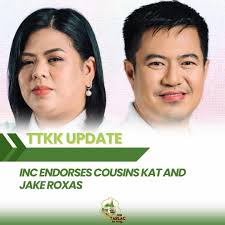 Two days before #Elections2025, Mayoral and Vice Mayoral candidates—cousins  Kat and Jake Roxas proudly expressed their gratitude after receiving the  official endorsement of the Iglesia Ni Cristo (INC).
