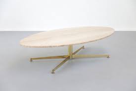 table basse laiton travertin florence knoll italien vintage design danke galerie coffee rare table basse ovale de table basse table de salon mobilier de salon