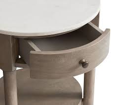 The round night stand made in the decoupage technique. Alexandra 21 Round Marble Nightstand Pottery Barn