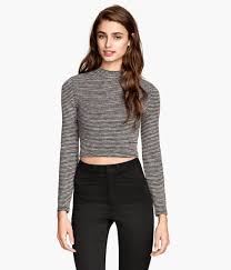 Black And White Crop Top Long Sleeve H M Offers Fashion And Quality At The Best Price Fashion Tops Rare Fashion