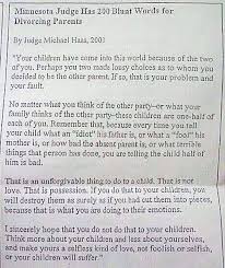 Great Letter Advice From Judge For Divorced Divorcing Parents Regardless Of Your Feelings Toward Your Ex Divorced Parents Good Parenting Parenting Quotes