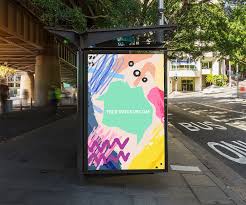 Outdoor Bus Stop Advertisement Vertical Billboard Poster Mockup Free Mockup Poster Mockup Poster Mockup Free Bus Stop