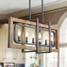 6 Light Pendant Lighting Candle Chandelier Lighting Wood Chandeliers This 6 Light Chandelier In Na Dining Lighting Dining Room Lighting Kitchen Island Lighting