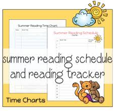 Summer Reading Schedule Time Tracking Charts Printable Free