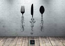Decorating one large wall can have a huge impact. Amazon Com Utensil Decals 5ft Kitchen Wall Decal Knife Spoon Fork Wall Decal Dining Room Large Wall Art Decal Vinyl Sticker Kitchen Decor Handmade Products