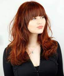 Top 11 Flattering Full Fringe Long Red Hairstyles For Women To Look Perfect In 2020 Long Shag Haircut Thick Hair Styles Hair Styles