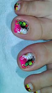 Diseños de uñas para pies. Bonitas Decoracion De Unas Pies Mariposas Disenos De Unas