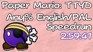 Paper Mario: TTYD Any% English Speedrun - 2:59:41 - YouTube