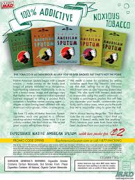 Madvertising Tuesday Native American Sputum American Spirit Cigarettes American Spirit Free Cigarettes