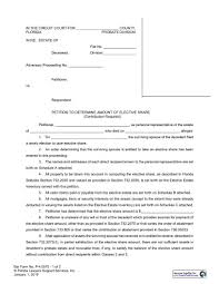 Petition To Determine Amount Of Elective Share Contribution Required Probate Petition Circuit Court