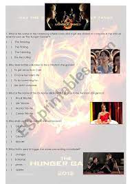 Do you know the secrets of sewing? The Hunger Games Movie Quiz With Answers Esl Worksheet By Daiane82